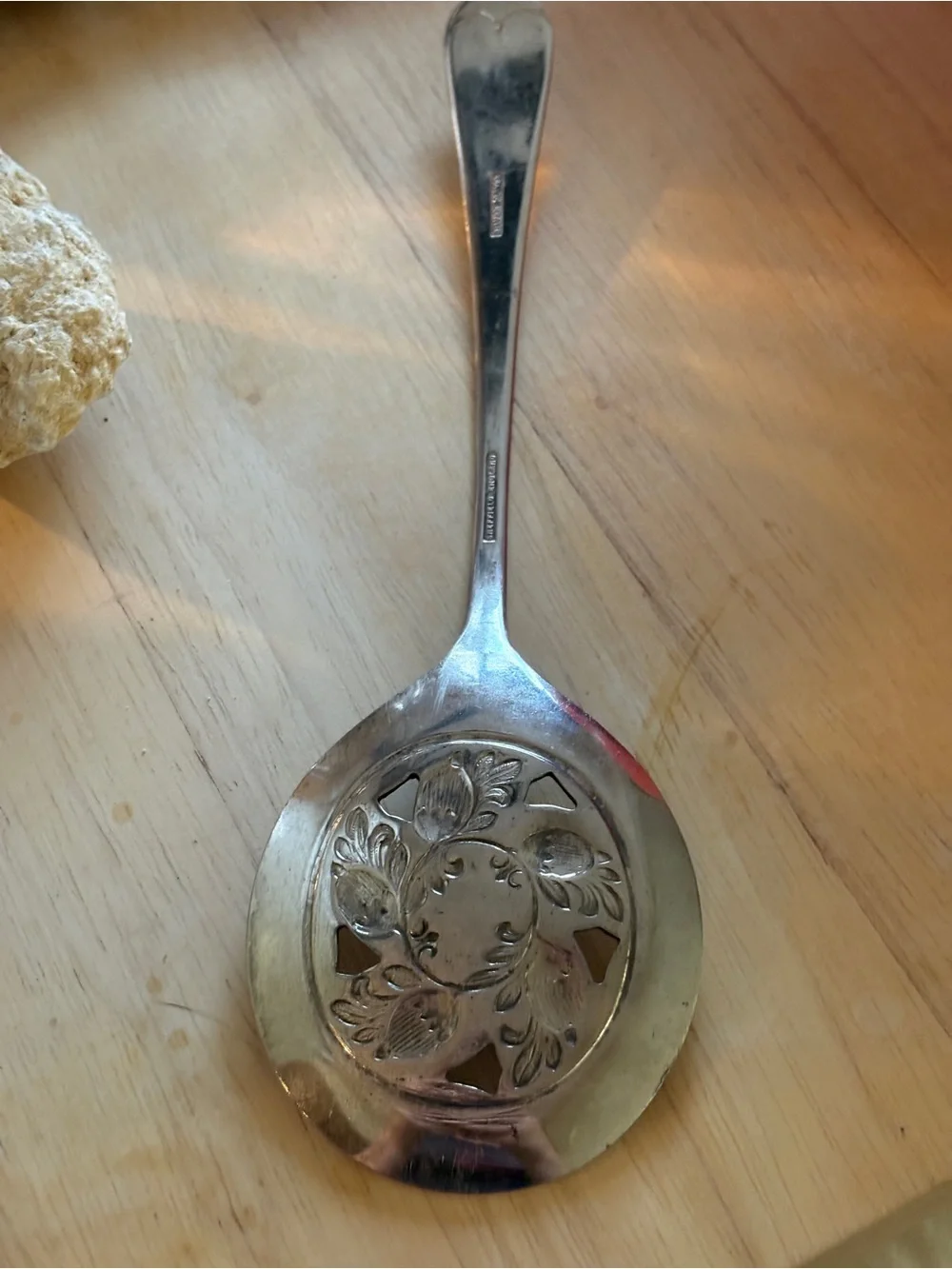 Vintage Sheffield Silver Plated Serving Spoon
